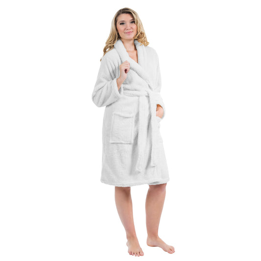 Peignoirs en tricot sherpa uni S/M Blanc