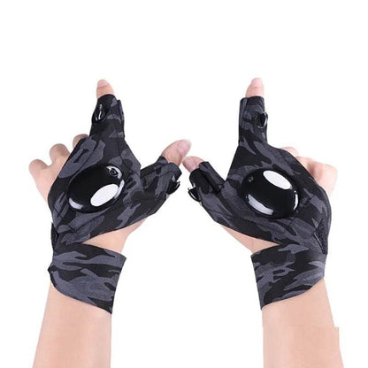 LED Outdoor Flashlight Fishing Half Finger Sports Lighted Gloves - www.Shopthatapp.com