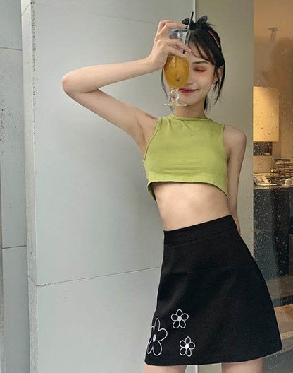 Summer Halter neck tank Tops and Skirt Outfit set - www.Shopthatapp.com