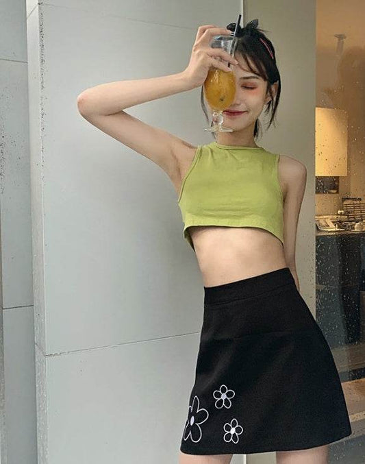 Summer Halter neck tank Tops and Skirt Outfit set - www.Shopthatapp.com