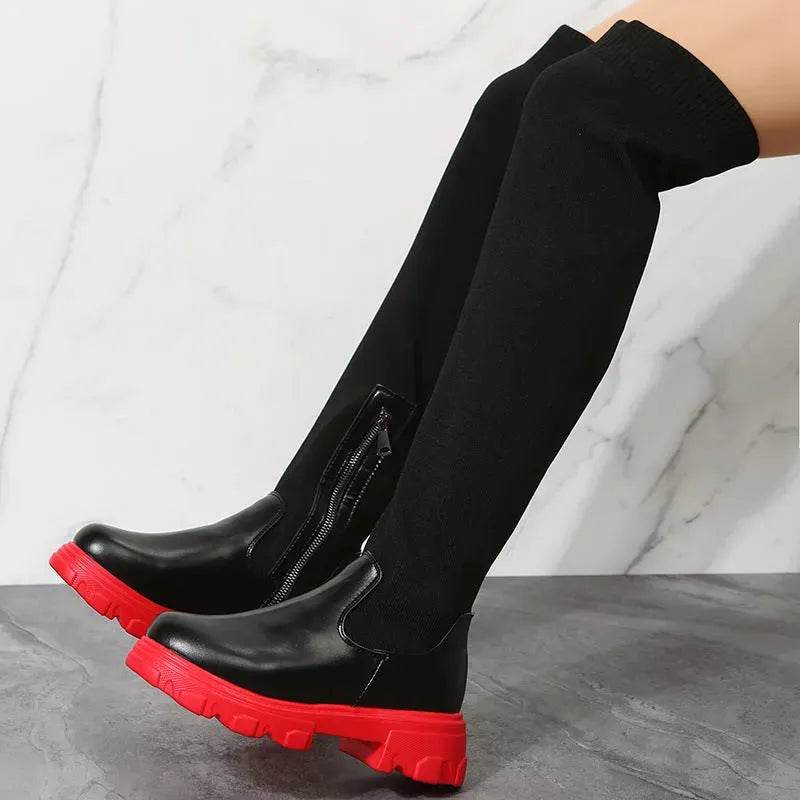 Long Boots Women Winter Shoes Fashion Side Zipper Knee High Boots - www.Shopthatapp.com