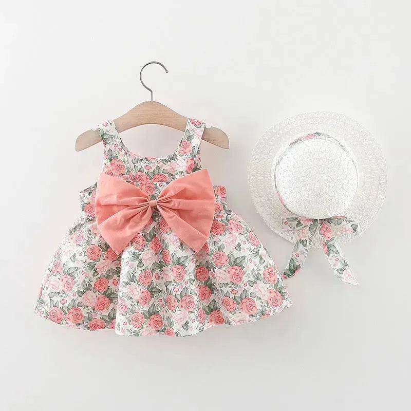 Casual Newborn Baby girl Printed Bow Princess Dress - www.Shopthatapp.com