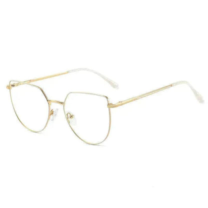Women's Plate Anti-Blue Light Glasses Fashion Metal Large Frame - www.Shopthatapp.com