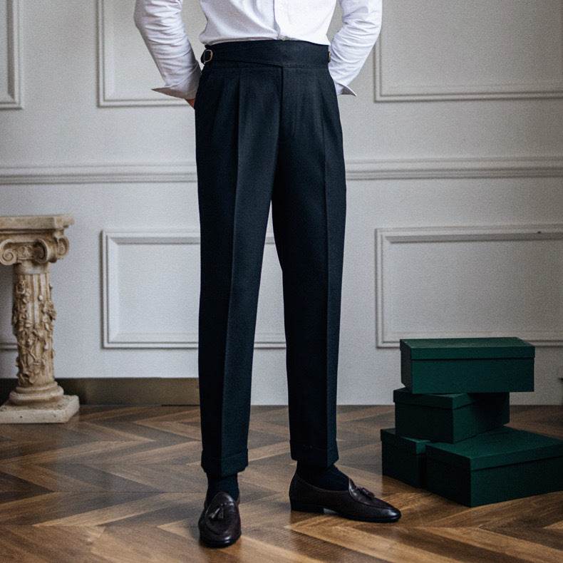 High Waist Straight leg British Business Office Work trouser for men - www.Shopthatapp.com