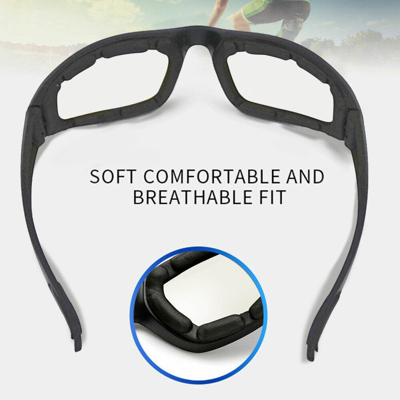 Cycling Sunglasses Chopper Outdoor Sports Glasses For Men Women Wrap Around UV400 Protection For Fishing Driving Glasses Windproof Clear Lens - www.Shopthatapp.com