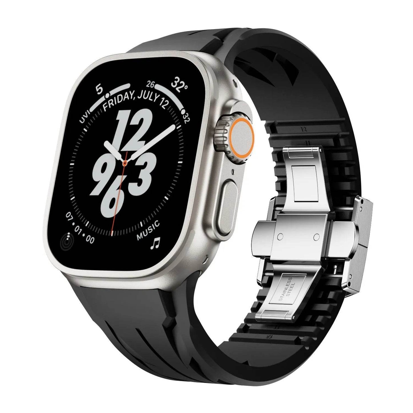 Watch Class Fluororubber Silicone Watch  Strap - www.Shopthatapp.com