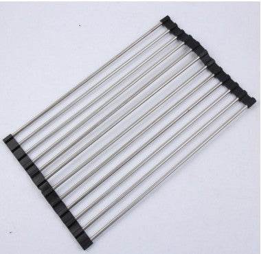 Folding Kitchen Drain Sink Rack Stainless Steel sink caddies - www.Shopthatapp.com