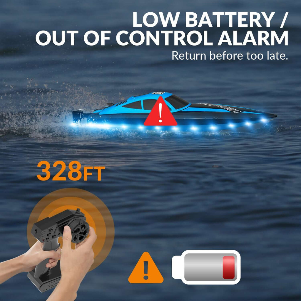 20mph RC Boat with LED Lights for Pools and Lakes - Fast and Fun! - www.Shopthatapp.com