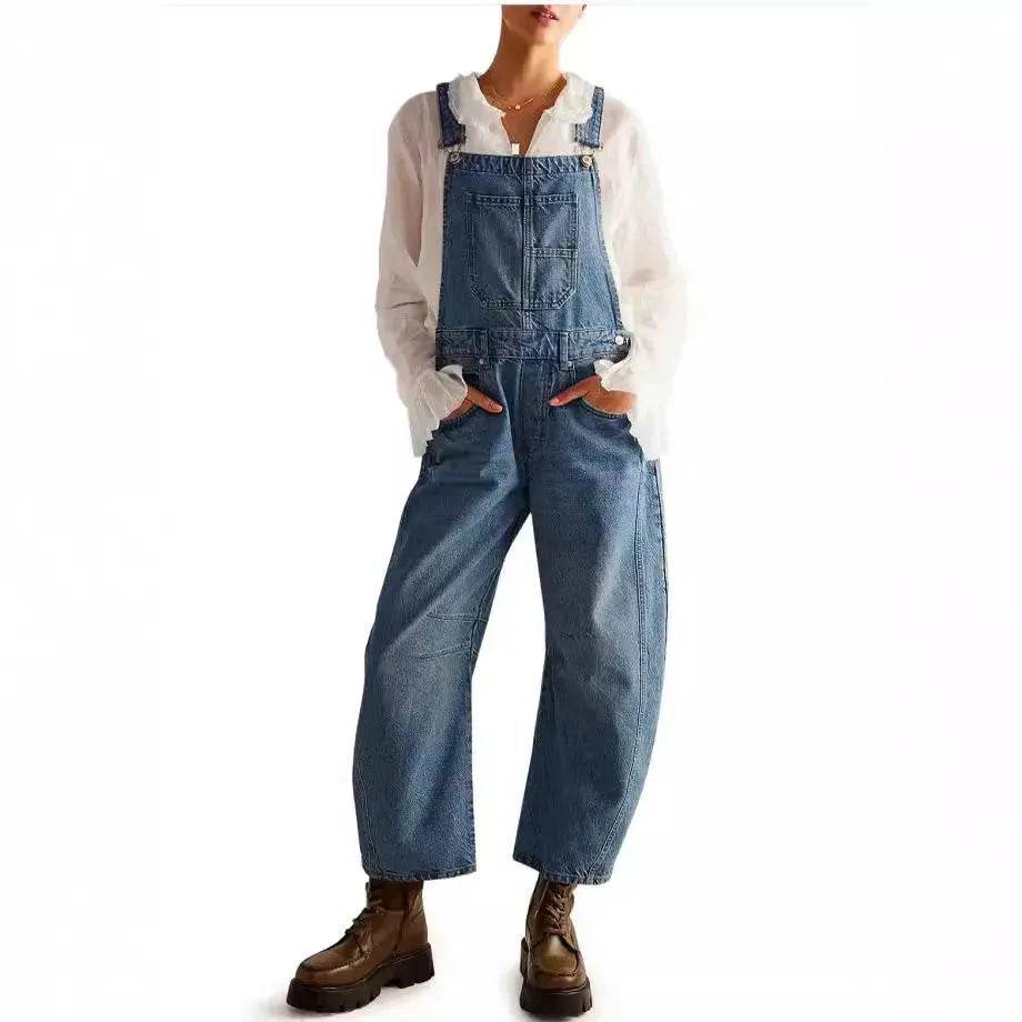 Casual  Loose Denim Overalls Street Jeans Jumper Pant Denim Jumper for Women - www.Shopthatapp.com