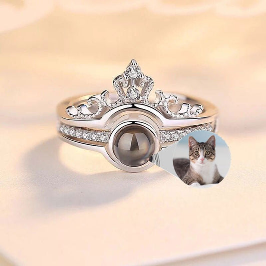 Bague couronne et diadème photo personnalisée pour animal de compagnie 
