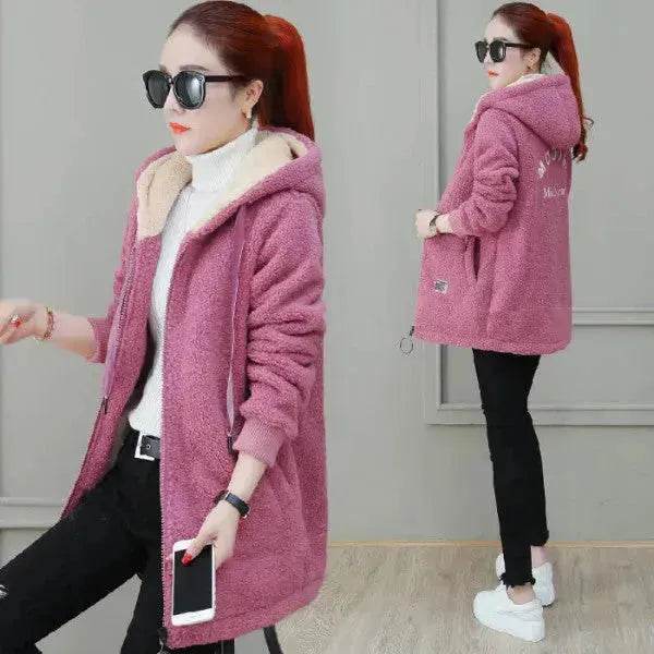 Women’s Faux Fur Coat and Jacket – Warm Autumn Winter Cardigan Wool Coat for Women - www.Shopthatapp.com