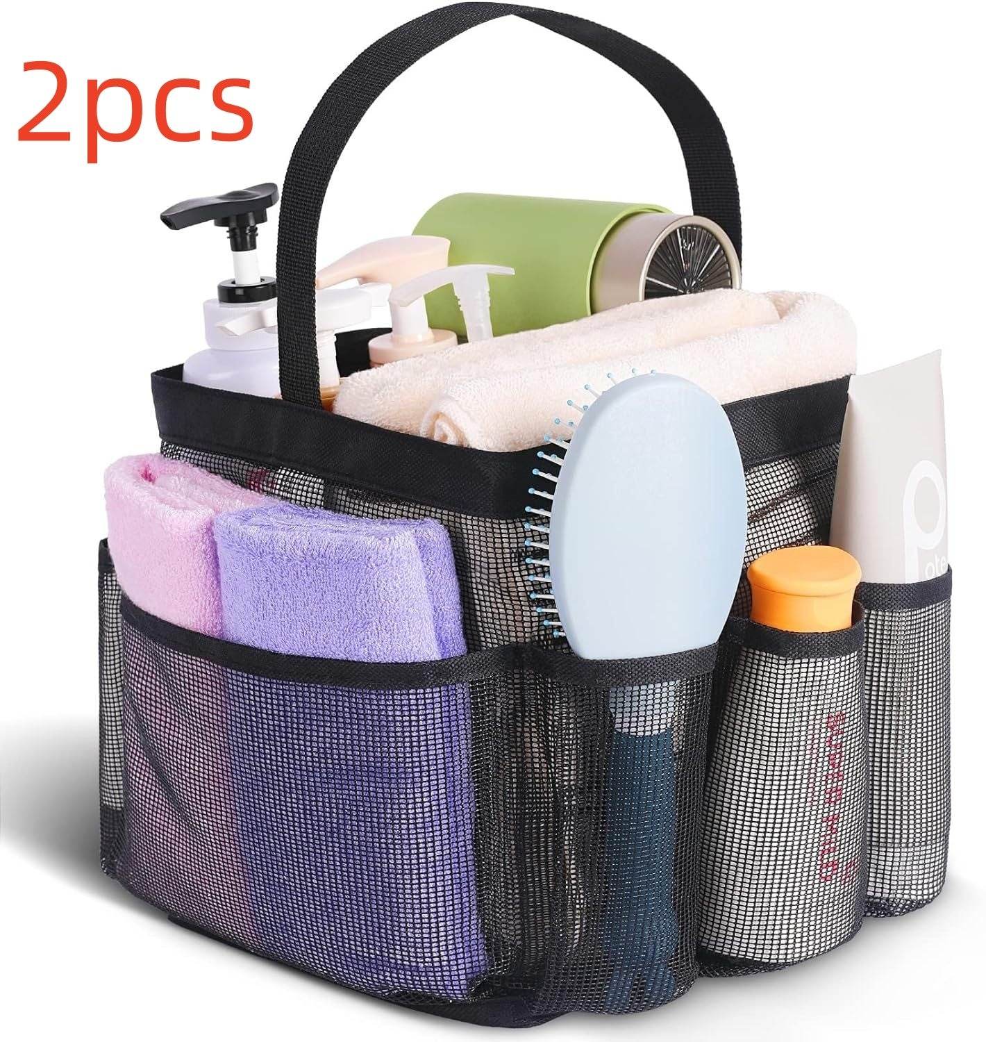 Beach Mesh Toiletry Bag Buggy Bag Handbag 8 Mesh Pockets - www.Shopthatapp.com