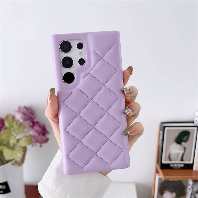 Diamond Plaid Samsung leather Phone case