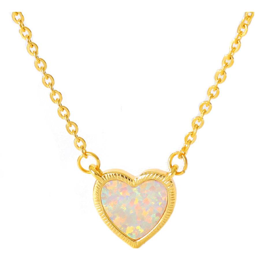 Romantic Heart Necklace Copper Zircon Pendant Necklace for women - www.Shopthatapp.com