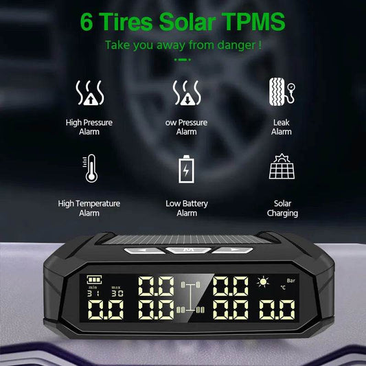 Auto Solar External Tire Pressure Monitor 6 Tire RV Trucks Car Vehicle - www.Shopthatapp.com