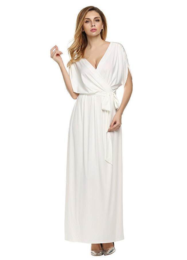 4XL Big Size Dress Elegant Women Long wrap Dresses Summer Dresses - www.Shopthatapp.com