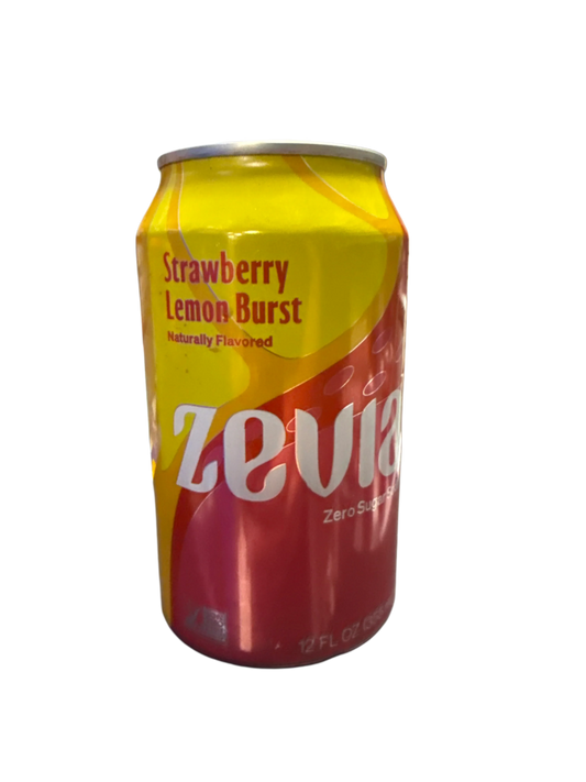 Zevia Zero Sugar Strawberry Lemon Burst Flavoured Soda 355ML - Canadian Edition