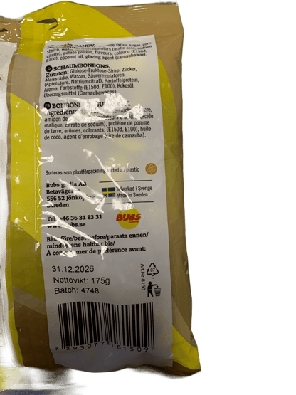 Bubs Goody Sour Ovals Banana Toffee Candy 175G - Swedish Edition - www.Shopthatapp.com