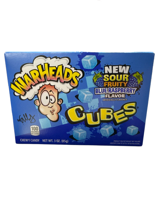 Warheads Sour Blue Raspberry Cubes 85G - U.S Edition - www.Shopthatapp.com