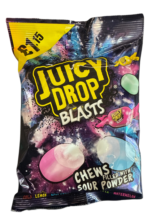 Juicy Drop Blasts Chews Filled With Sour Powder 120G - U.K Edition - www.Shopthatapp.com