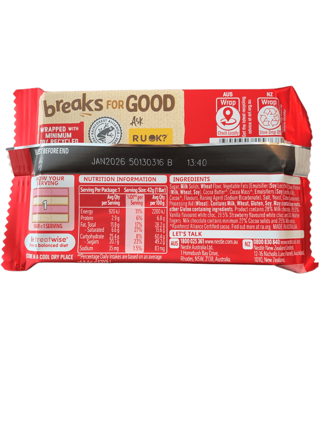 Kit Kat Neapolitan Chocolate Bar 42G - Australian Edition - www.Shopthatapp.com