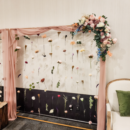 Location de toile de fond florale flottante