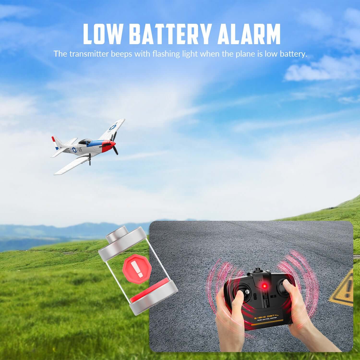 Volantex RC P51D 3CH RTF Airplane with Gyro – Beginner-Friendly RC Plane - www.Shopthatapp.com