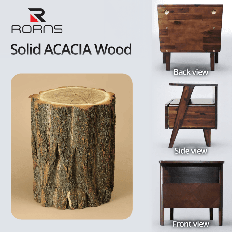 Rum Nightstand with drawer - www.Shopthatapp.com