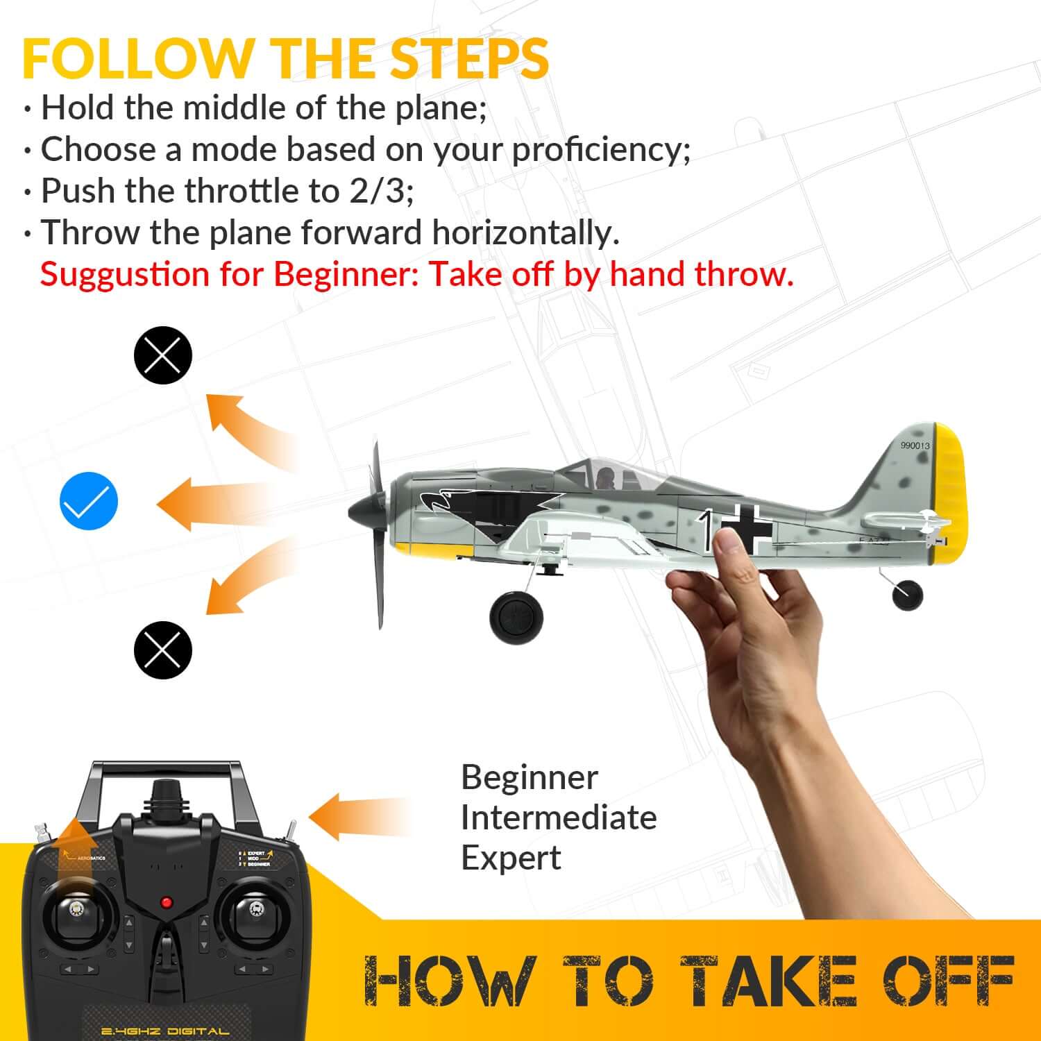 Volantex RC 2.4GHz German Warplane with Gyro Stabilization & One-Key Aerobatics - www.Shopthatapp.com