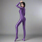 AMORESY Spandex Nylon Full Bodysuit Zentai with Cleavage Zipper Shinny Cosplay Jumpsuit - www.Shopthatapp.com