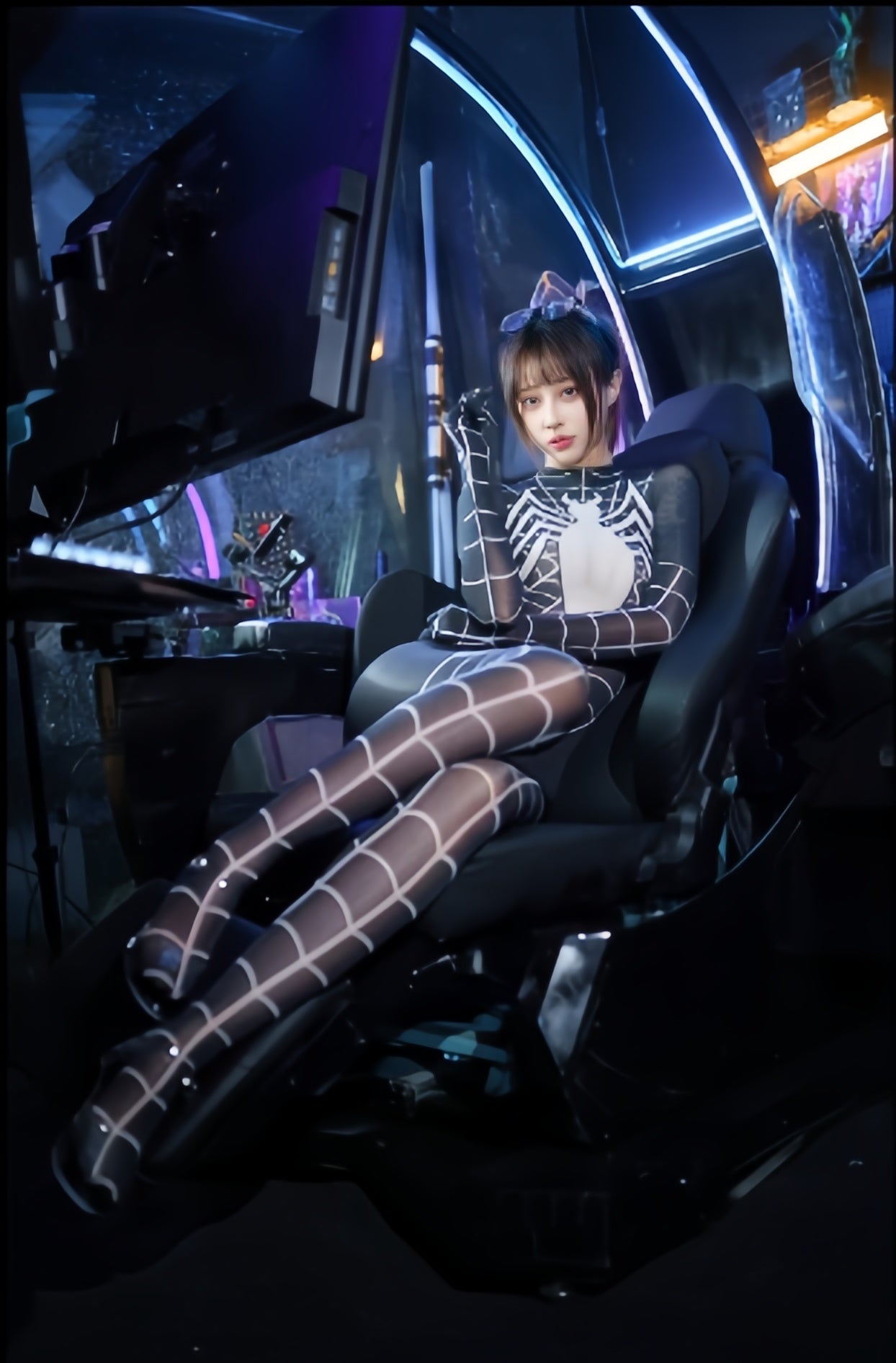 Super Hero Spider Sheer 10D Nylon Full Bodysuit Body Stocking Lingerie - www.Shopthatapp.com