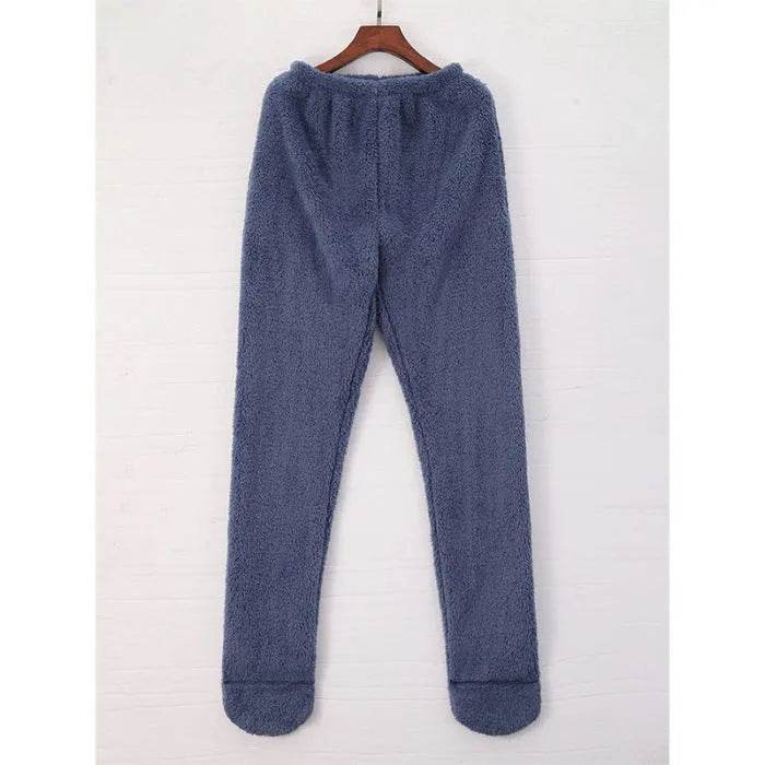 Women Coral Fleece Socks Leggings Winter Warm Sleepwear Ankles Knees Guard Women Home Pants Thick Pajamas Pant - www.Shopthatapp.com