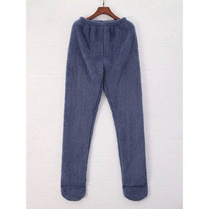 Women Coral Fleece Socks Leggings Winter Warm Sleepwear Ankles Knees Guard Women Home Pants Thick Pajamas Pant - www.Shopthatapp.com