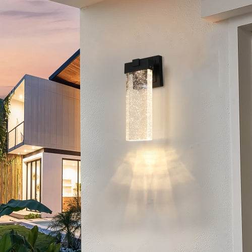 Outdoor Waterproof Transparent LED Crystal Wall Light Supports Many Types Of Bulb-2 Packs - www.Shopthatapp.com