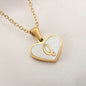 26 Letter Heart-shaped Necklace White Shell Love Clavicle Chain Fashion Personalized Necklace For Women Jewelry Valentine's Day - www.Shopthatapp.com