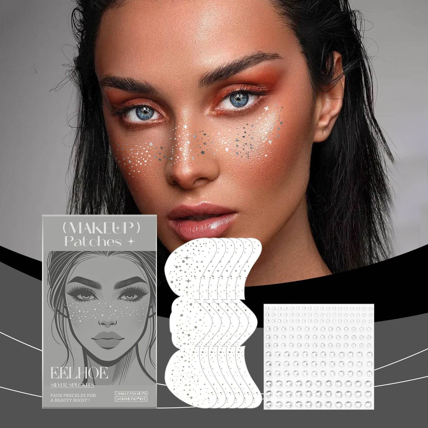 Glitter freckles - Speckles Makeup Patches  - Easy Freckles - www.Shopthatapp.com