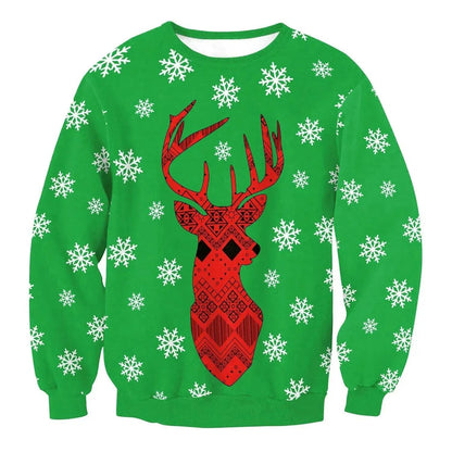 Autumn Winter Fashion Ugly Christmas Sweater Santa Elf Funny Pullover Womens Mens Print Sweaters Tops Clothing - www.Shopthatapp.com