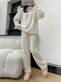 Autumn And Winter New Twist Zipper Couple Fleece-lined Thick Coral Fleece Pajamas Homewear Loungewear Sleepwear For Sleeping - www.Shopthatapp.com