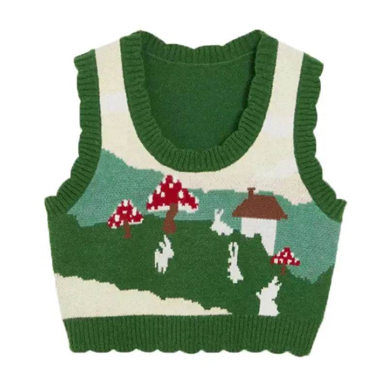Women Christmas  Sleeveless Knitted Sweater Vest - www.Shopthatapp.com