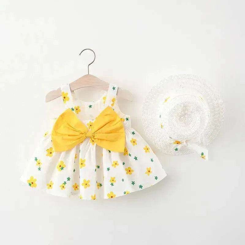 Casual Newborn Baby girl Printed Bow Princess Dress - www.Shopthatapp.com