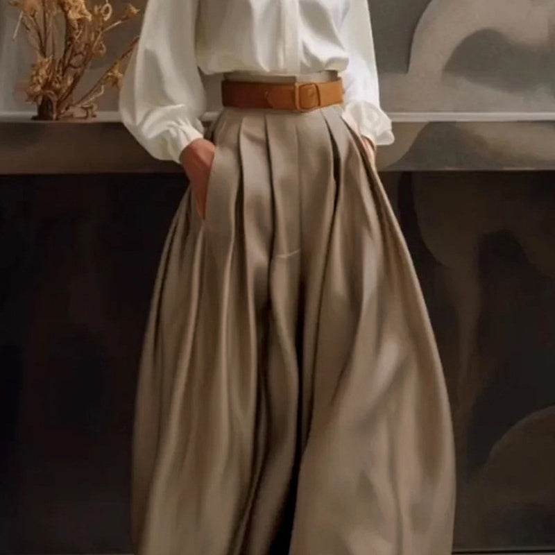 Loose Wide Leg Solid Color Casual Trousers Bottoms Palazzo Trousers - www.Shopthatapp.com