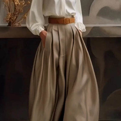 Loose Wide Leg Solid Color Casual Trousers Bottoms Palazzo Trousers - www.Shopthatapp.com