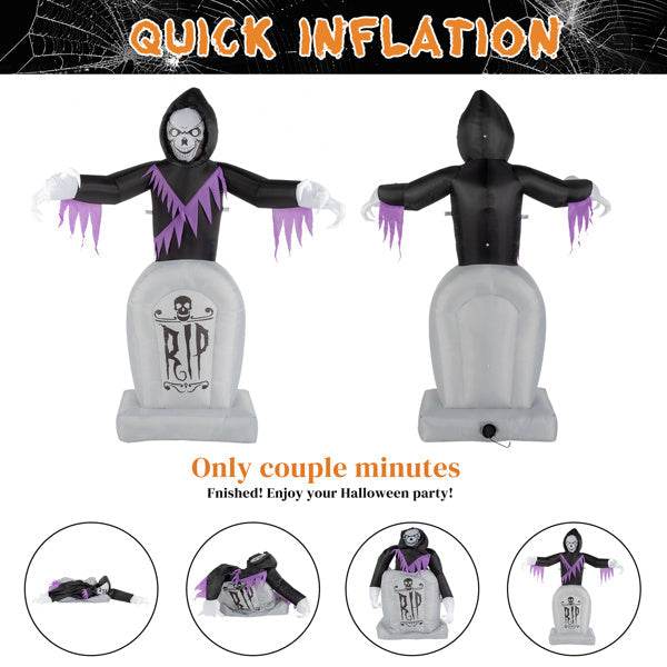 Grim Reaper And Grave, Halloween Inflatable Decoration 12V - www.Shopthatapp.com