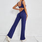 Hollow Back Workout Jumpsuit Sports Athleisure Yoga Wide Leg Jumpsuit - www.Shopthatapp.com