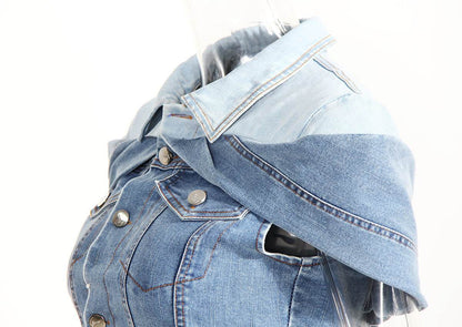 Sweet Cool Bandage Dress Shirt Slimming Denim jeans Shirt women - www.Shopthatapp.com