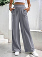 Women Middle-waisted Straight-leg Pants Loose Sports Pocket Casual Trousers - www.Shopthatapp.com