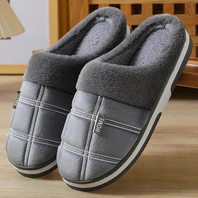 Winter Warm Slugged Bottom Plush Slippers - www.Shopthatapp.com