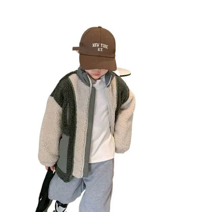 Children Lambswool fleece  Warm Thickened Winter coat Cardigan Kids - www.Shopthatapp.com