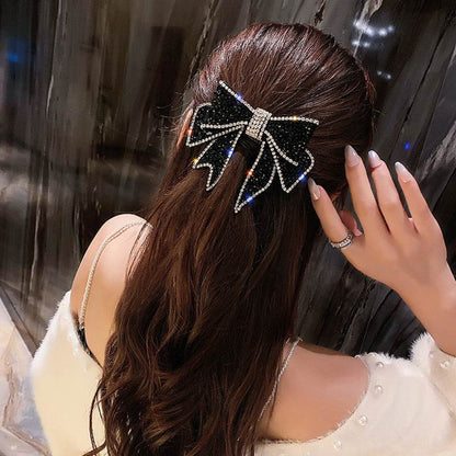 Spring Rhinestone Bow Hair Clip Barrette - www.Shopthatapp.com