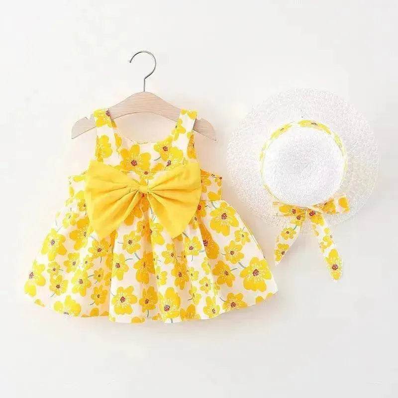 Casual Newborn Baby girl Printed Bow Princess Dress - www.Shopthatapp.com